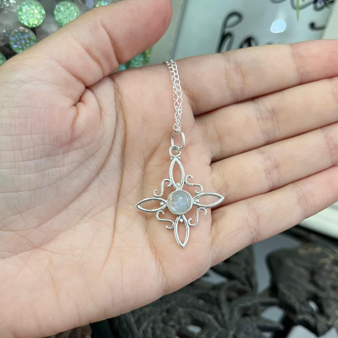 Nudo Bruja Piedra Luna Plata