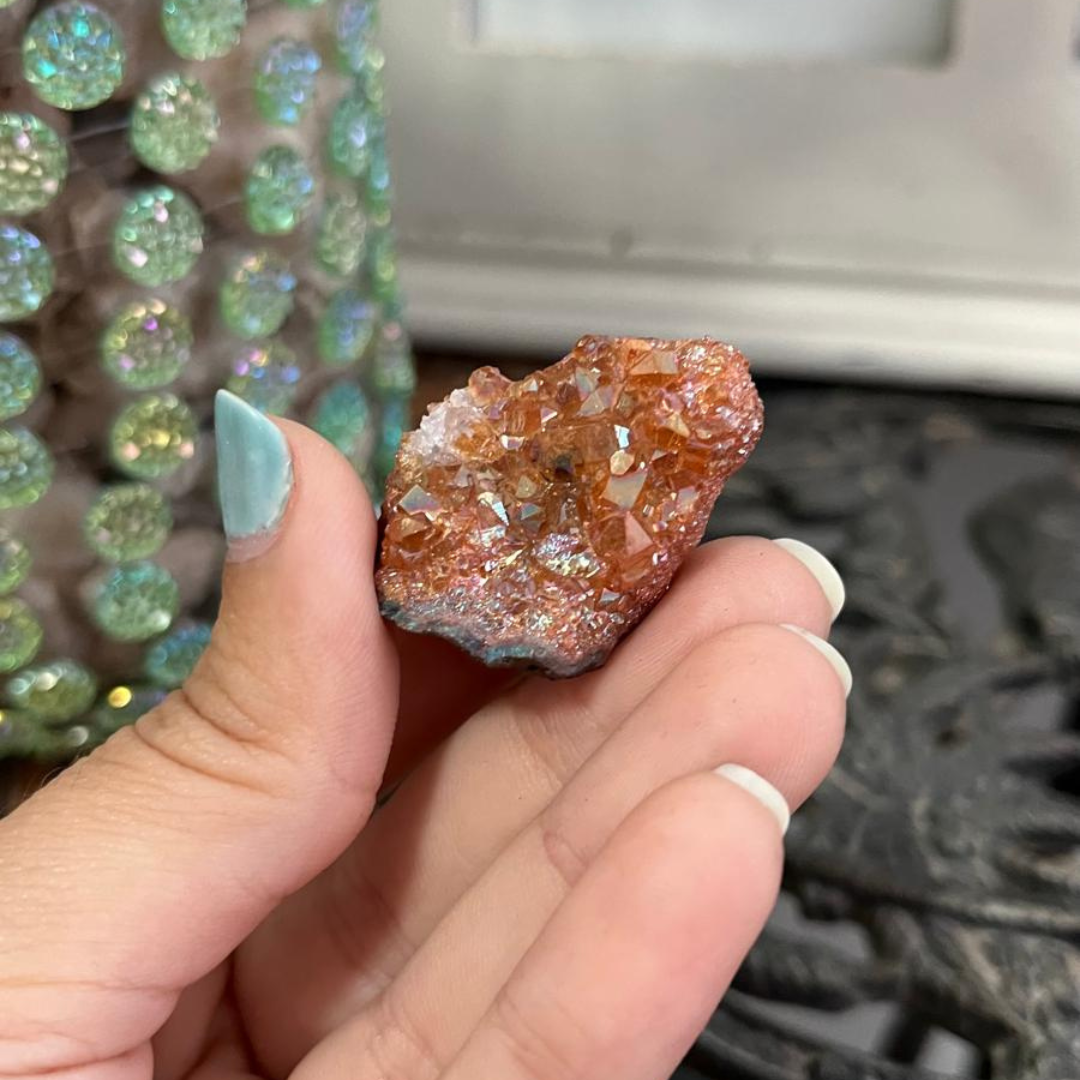 Drusa Amatista Aura Naranja