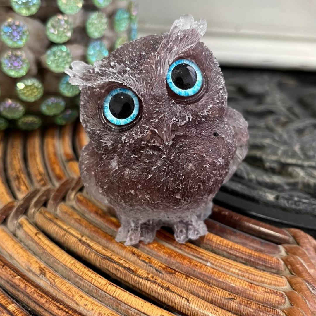 Búho Rosa Mística(Amatista Rosa)