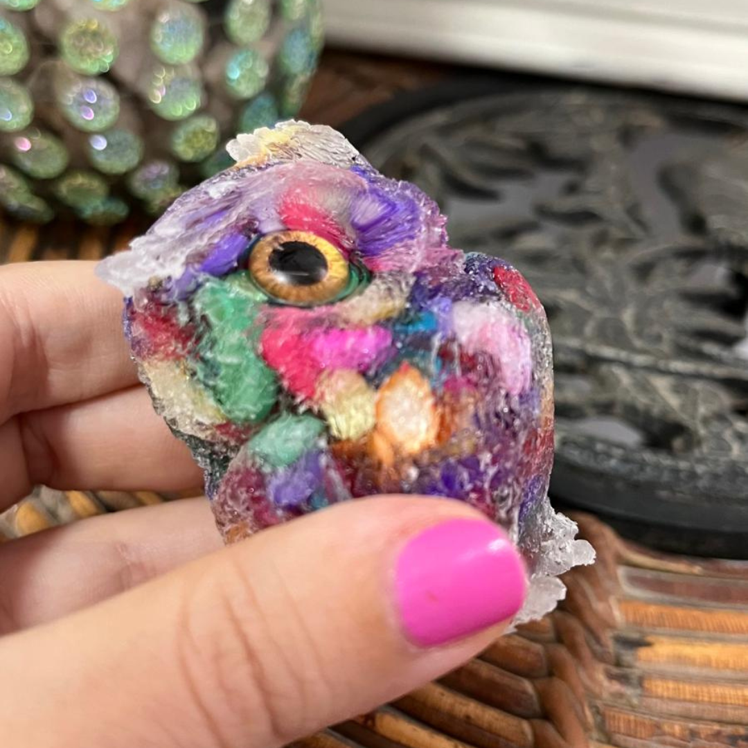 Búho Multicolor (Desperfecto en Pata y Pico)