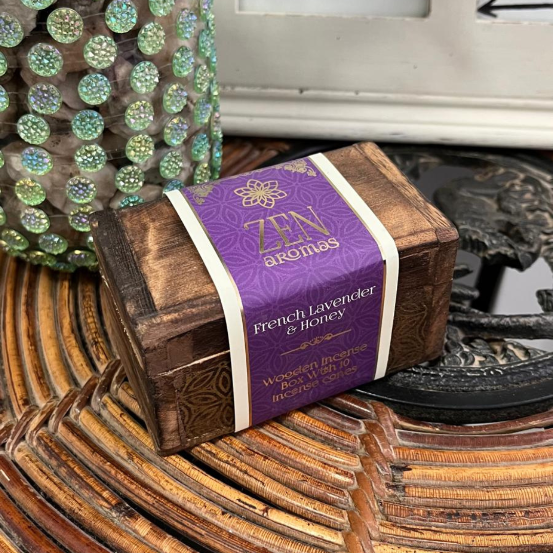 Quemador de Conos de Incienso Lavanda y Miel