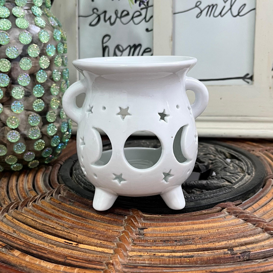 Quemador Cerámica Triple Luna Blanco