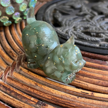 Gato de la Suerte(Aventurina verde)