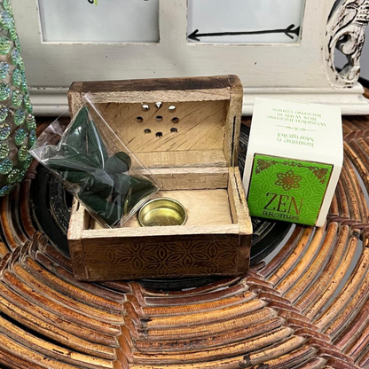 Quemador de Conos de Incienso Jazmín y Caléndula