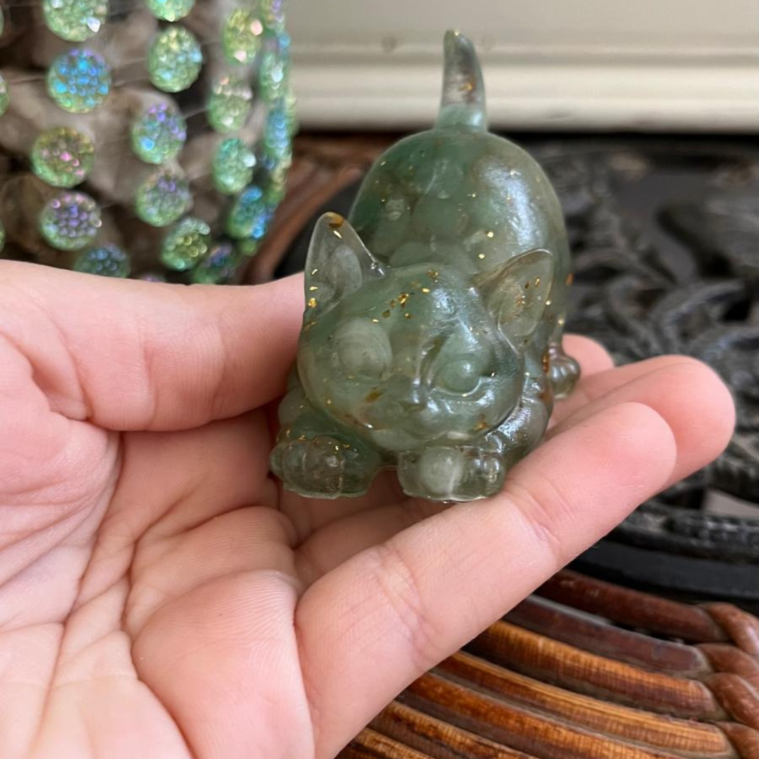 Gato de la Suerte(Aventurina verde)