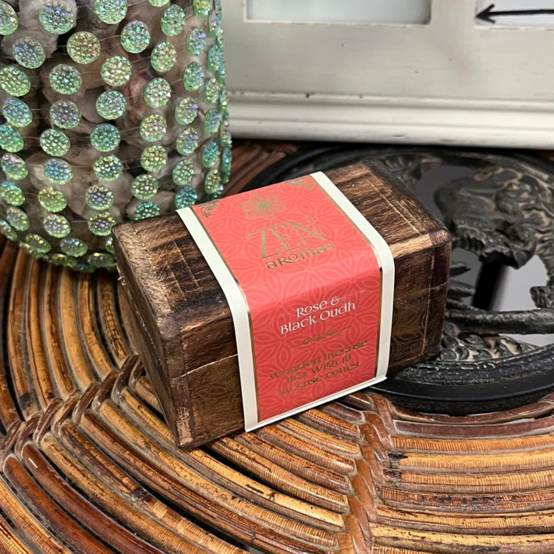 Quemador de Conos de Incienso Rosa y Madera