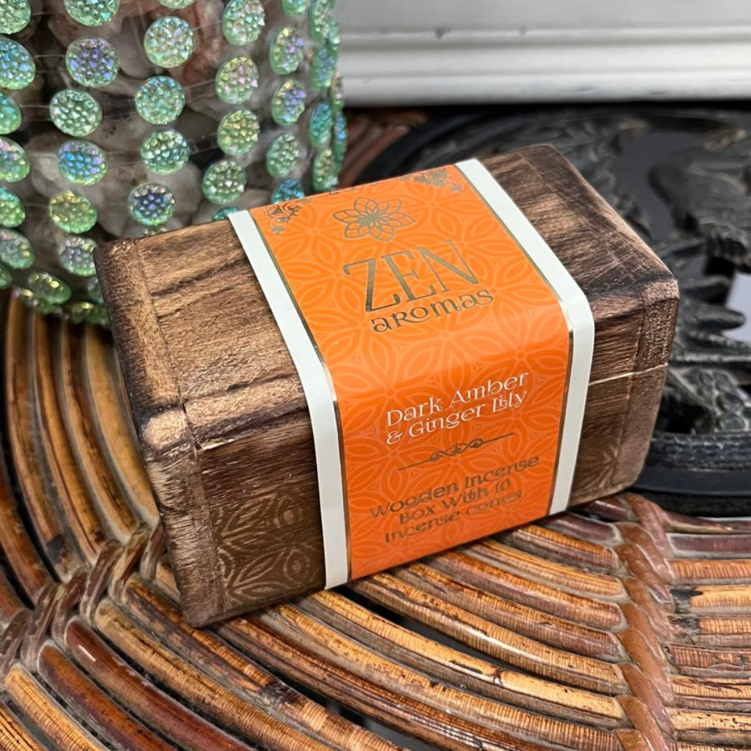 Quemador de Conos de Incienso Ámbar y Jengibre
