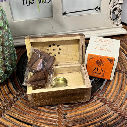 Quemador de Conos de Incienso Ámbar y Jengibre