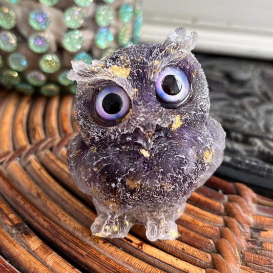 Búho Calma Dorado (Amatista Oro)