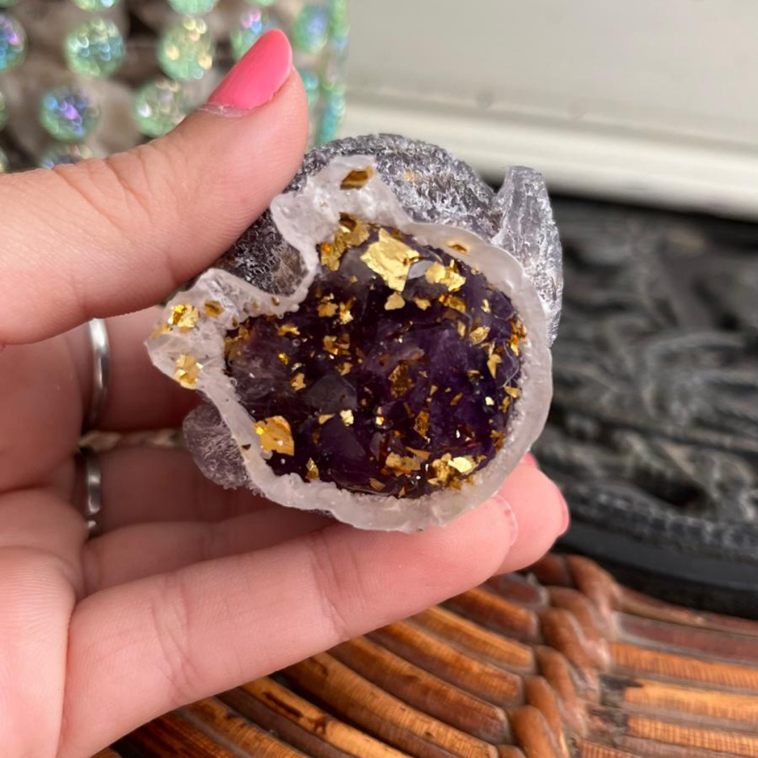 Búho Calma Dorado (Amatista Oro)