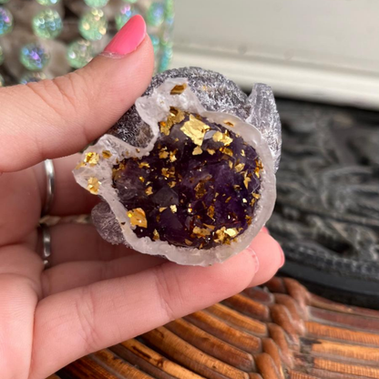 Búho Calma Dorado (Amatista Oro)