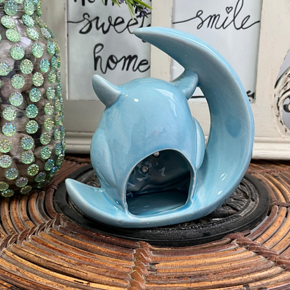 Quemador Cerámica Búho Azul