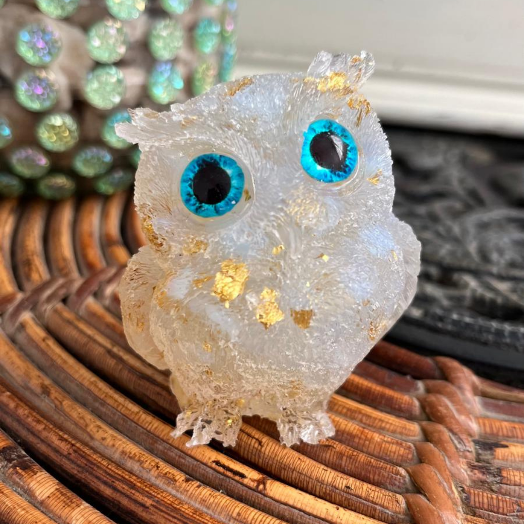 Búho Luz de Luna Dorado (Ópalo Oro)