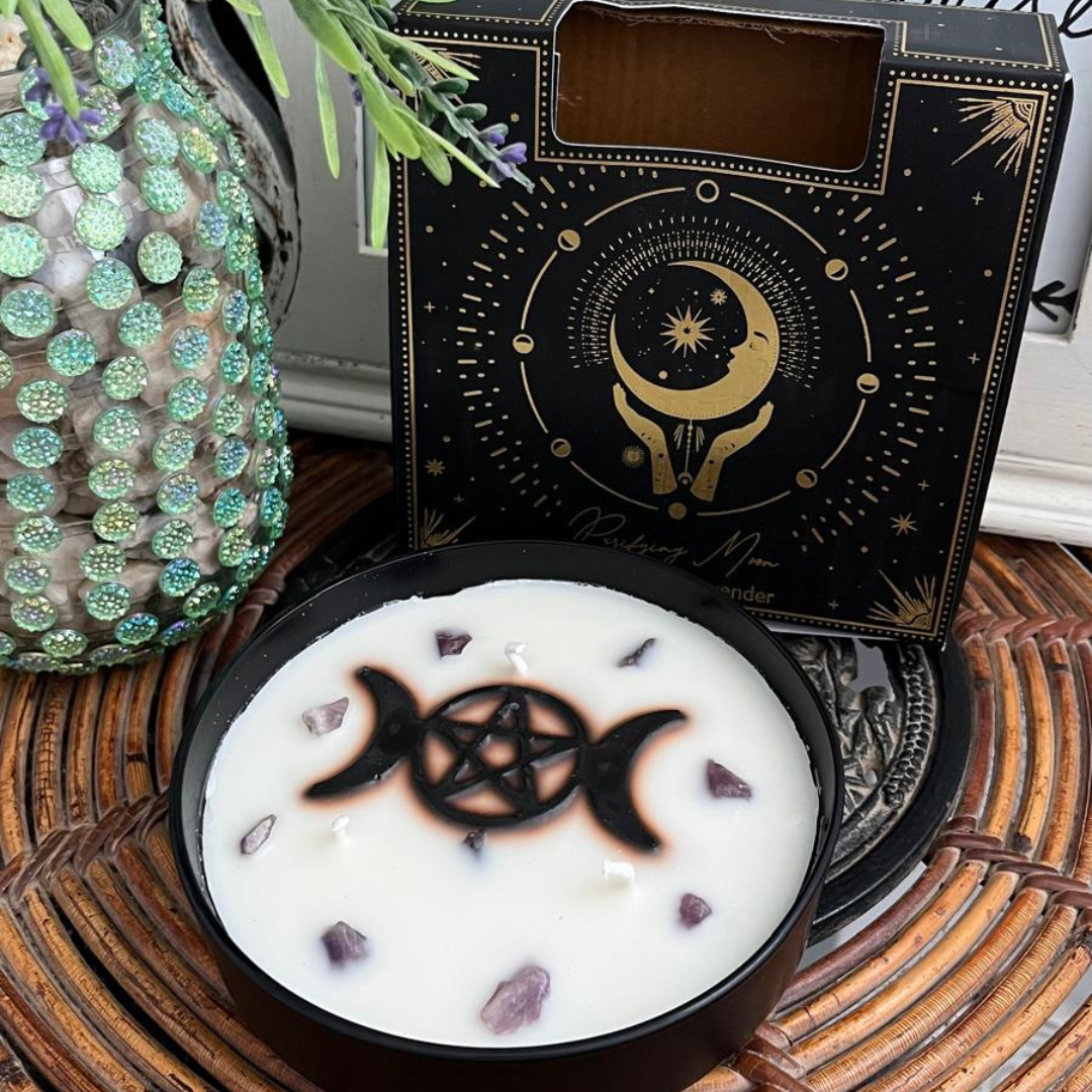 Velón Triple Luna Limpieza y Protección