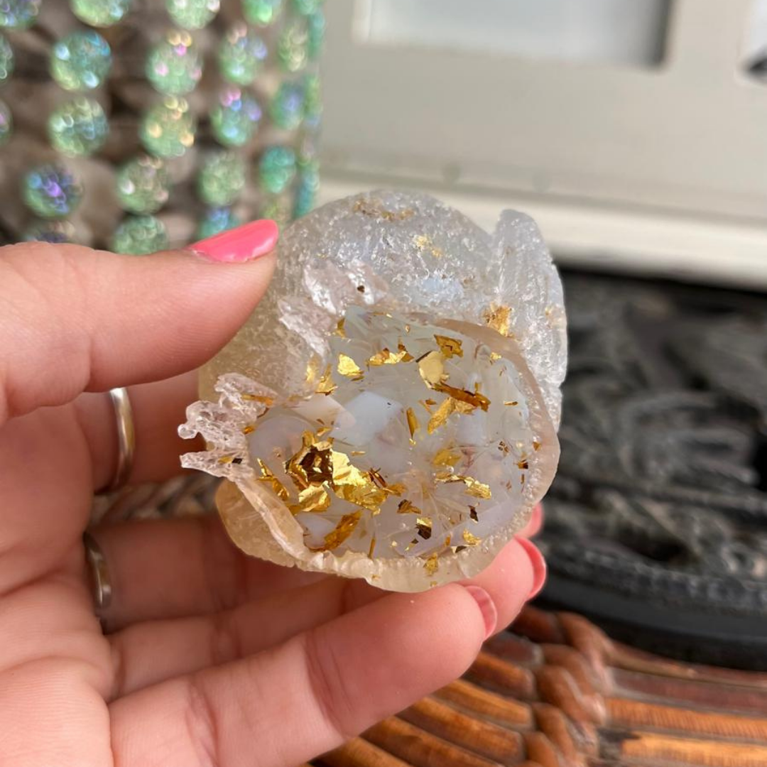 Búho Luz de Luna Dorado (Ópalo Oro)