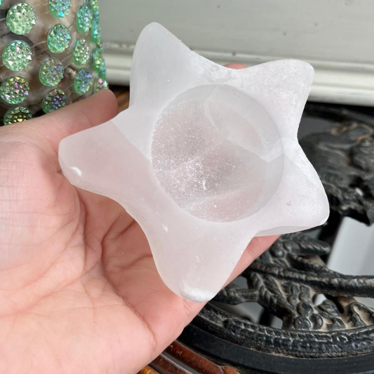 Selenita Porta Velas Estrella