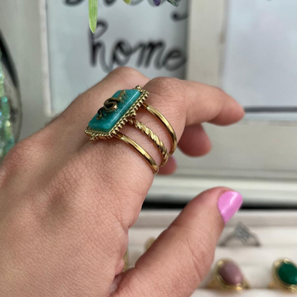 Anillo Serpiente Azul Acero (Ajustable)