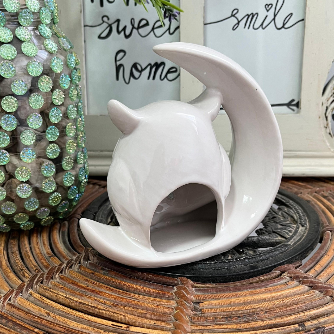 Quemador Cerámica Búho Blanco