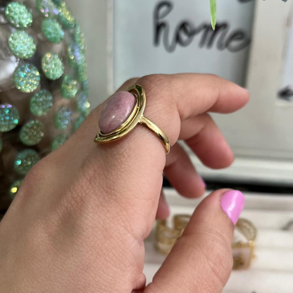 Anillo Rodonita Acero (Ajustable)