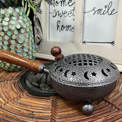 Brasero de Bruja Metal Plateado