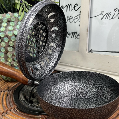 Brasero de Bruja Metal Plateado