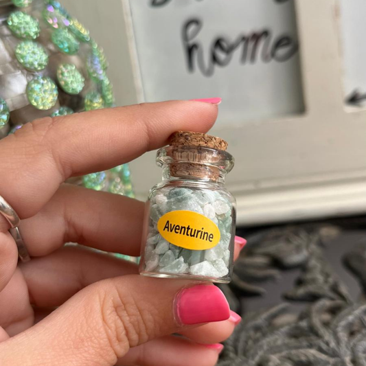 Frasco con Chips de Aventurina Verde