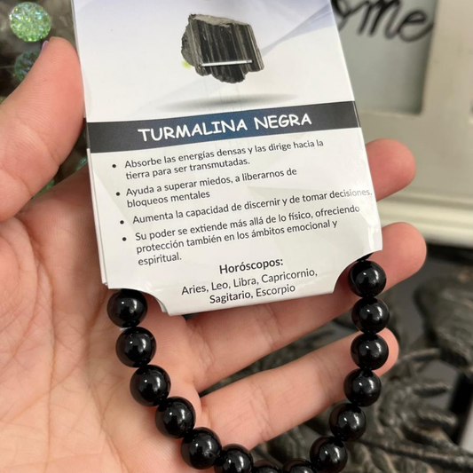 Pulsera Turmalina Negra 8mm