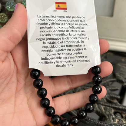 Pulsera Turmalina Negra 8mm