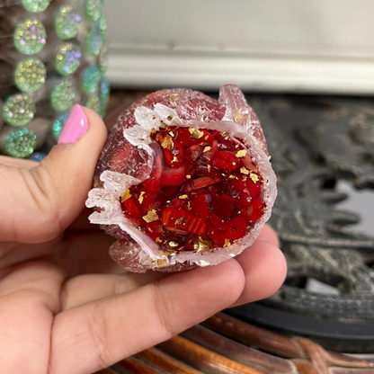 Búho Fénix Dorado (Coral Rojo y Oro)