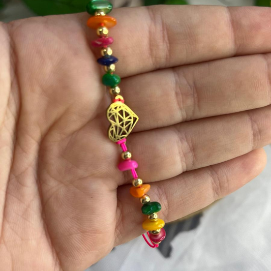 Pulsera Ágata Multicolor Corazon