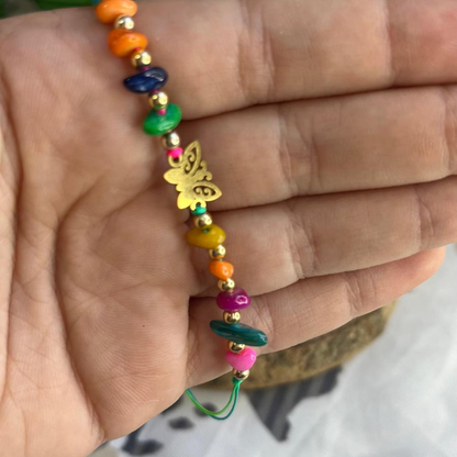 Pulsera Ágata Multicolor Mariposa
