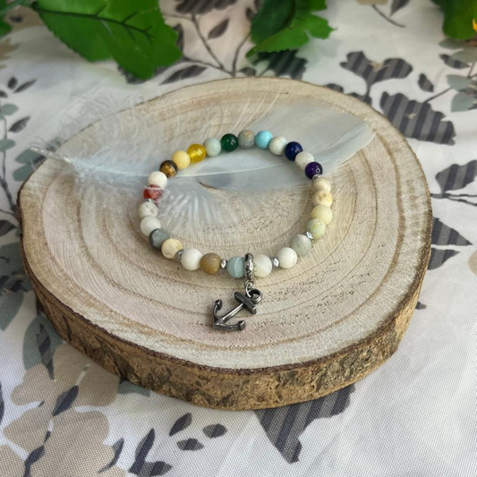 Pulsera Amazonita 7 Chakras 6mm