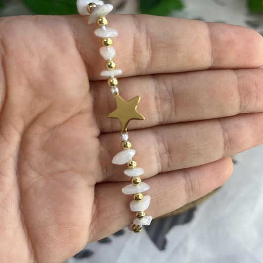 Pulsera Cuarzo Blanco Estrella