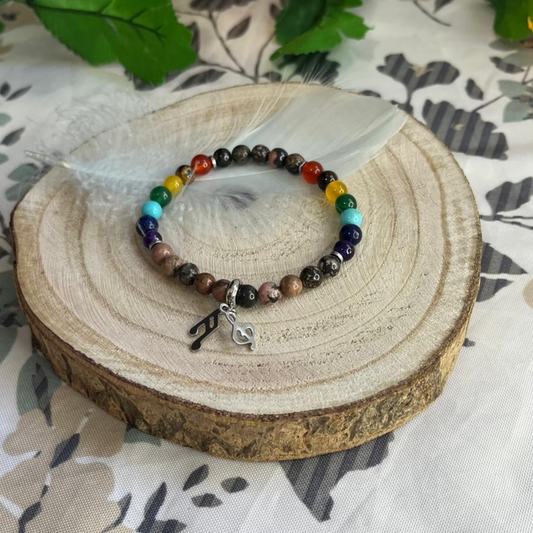 Pulsera Rodocrosita 7 Chakras 6mm